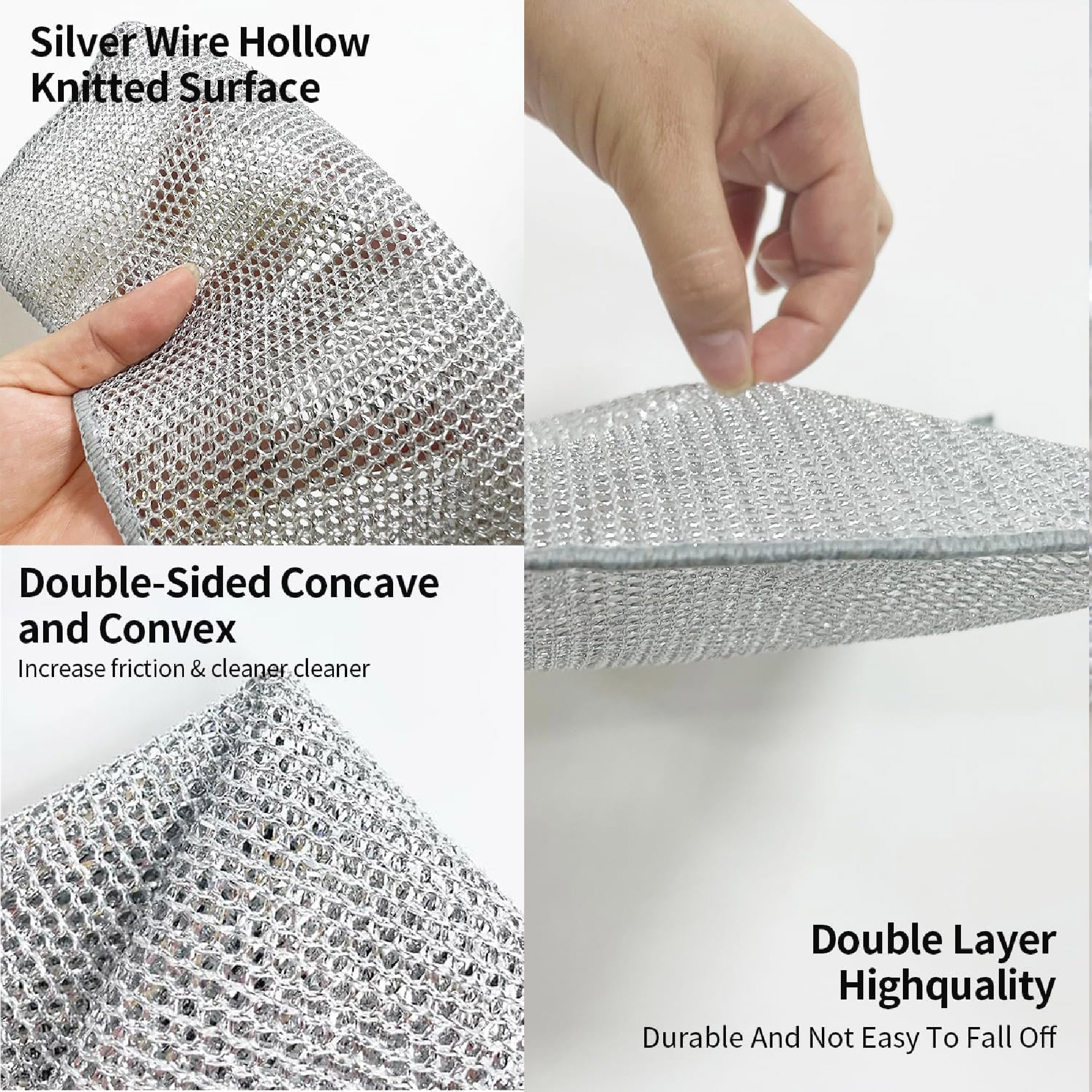 Miniatura 3 de Set X5 Paños De Alambre Limpieza Cocina